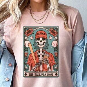 The Ballpark Mom Tarot Tee Baseball Skull Tarot Tee Sports Baseball Mom Tshirt
